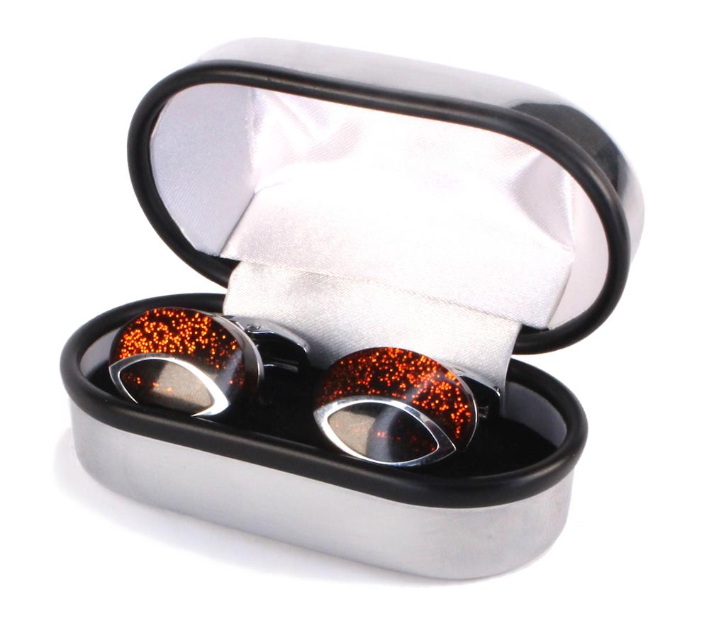 engravable chrome metal cufflinks box