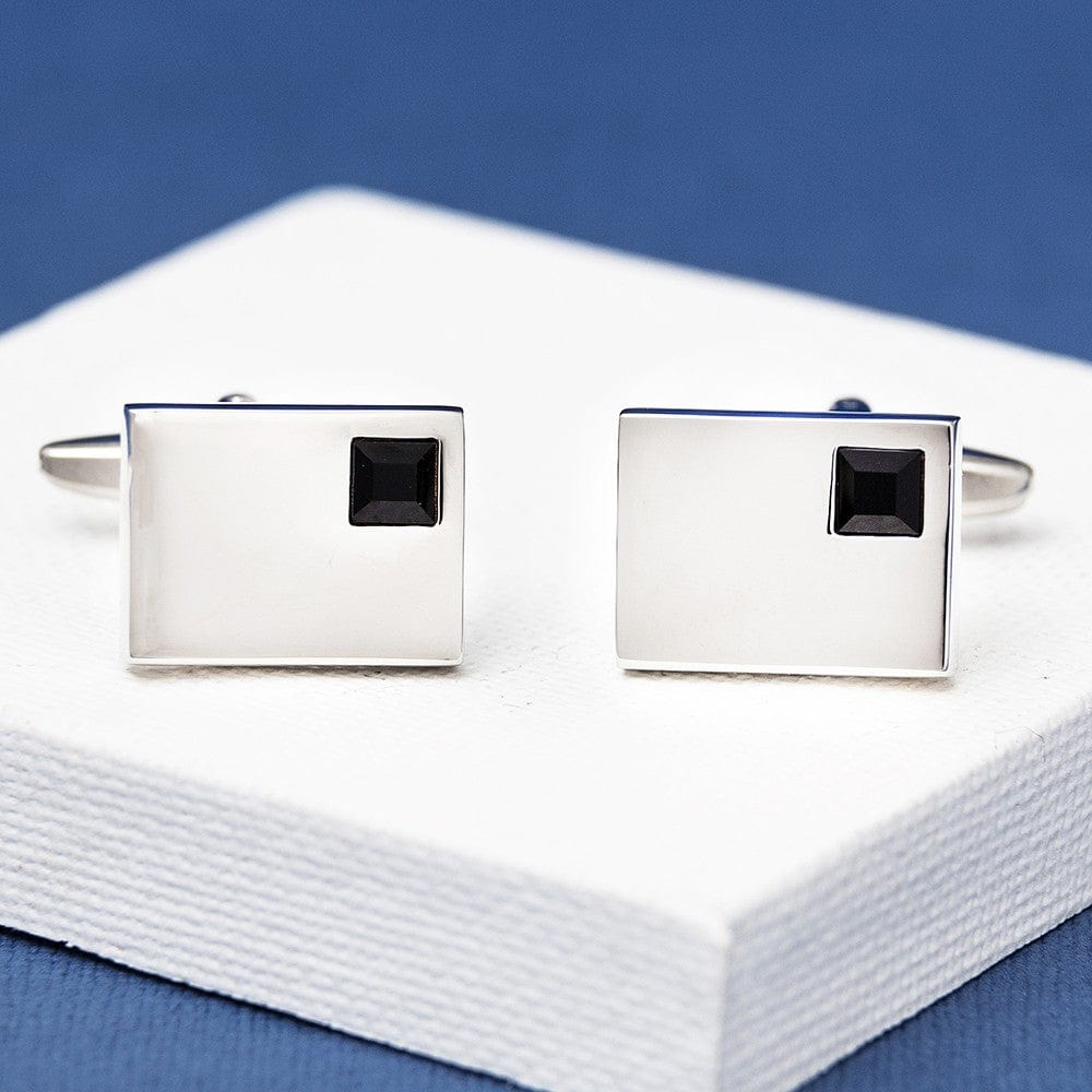 Classic Black Crystal Cufflinks