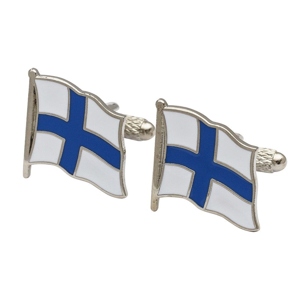 Cufflink Man Cufflinks Flag of Finland Cufflinks - Wavy Edition
