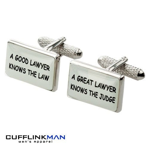 Cufflink Man Cufflinks Lawyer Cufflinks - A Great Lawyer Knows The Judge Cufflinks