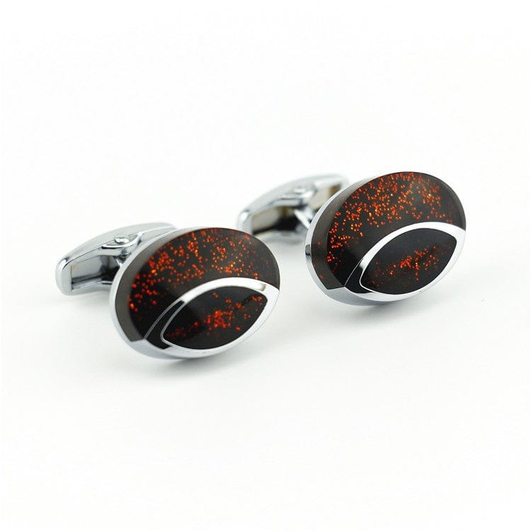 Cufflink Man Cufflinks Oval Ryder Amber Acrylic Cufflinks