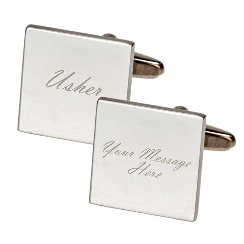 Cufflink Man Cufflinks - Personalised Personalised Usher Cufflinks - Square & Engraved