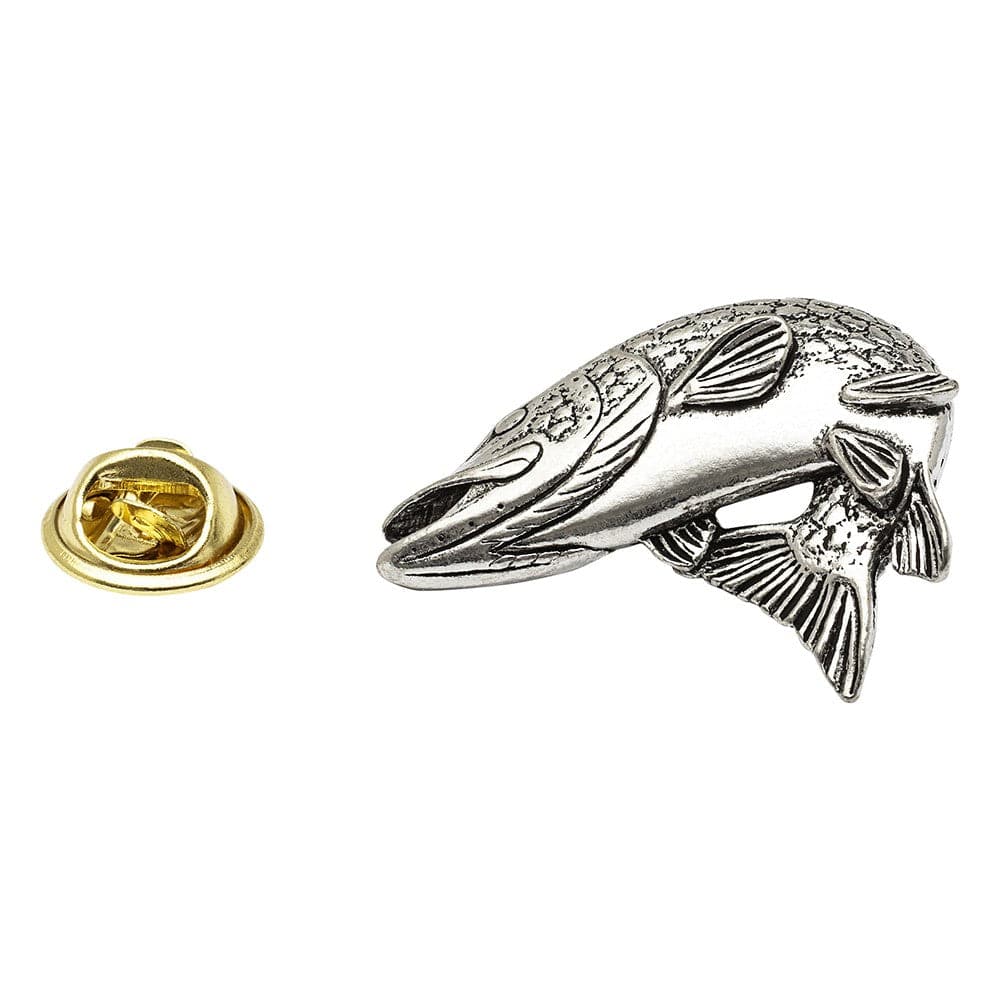 Emblems-Gifts Turning Pike Fish Handcrafted from English Pewter in the UK Lapel Pin Badge 59mm Button Badge Gift Bag Emblems-Gifts Turning Pike Fish Handcrafted from English Pewter in the UK Lapel Pin Badge 59mm Button Badge Gift Bag