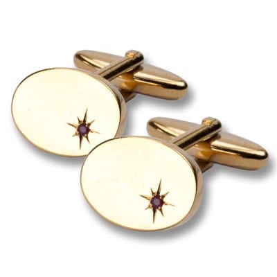 Esquire By Cufflinkman Cufflinks Ruby with Gold Plate Cufflinks