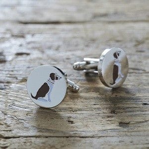 Sweet William Designs Cufflinks Springer Spaniel Dog Cufflinks Black and White