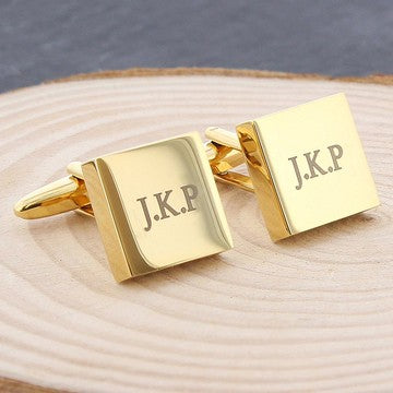 Engraved Gold Cufflinks