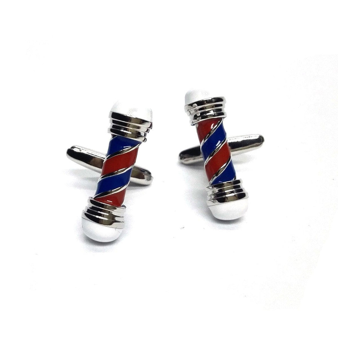 cufflink man Barbers Pole Cufflinks