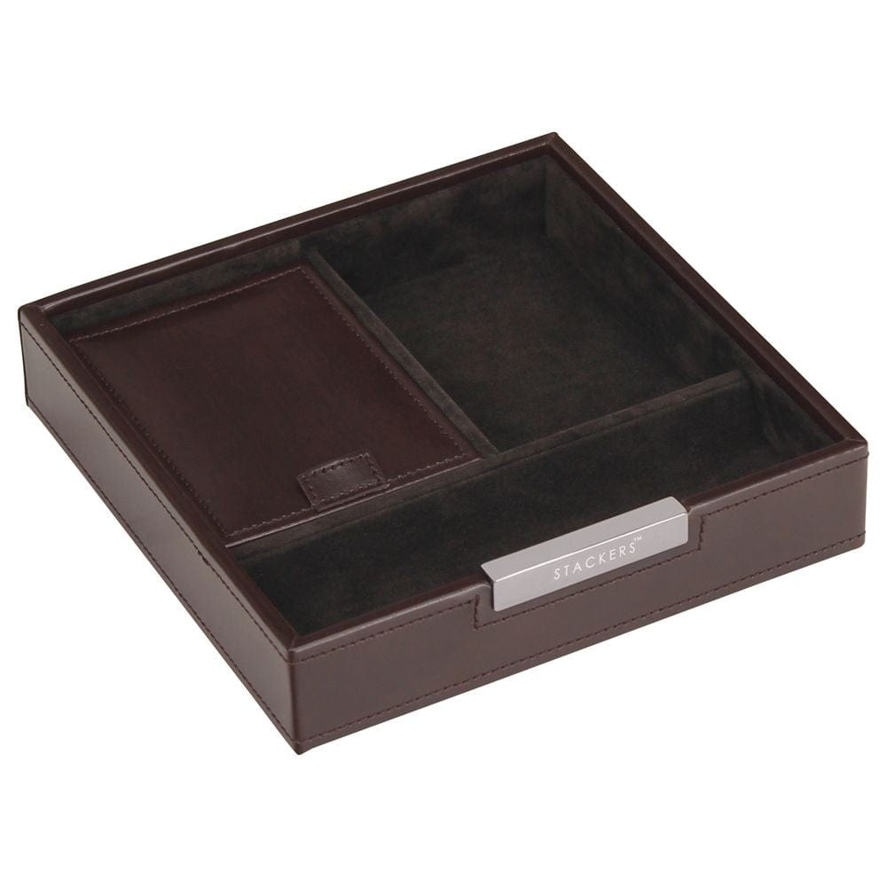 Stackers Brown Velvet Valet Mens Cufflinks Case Stackers
