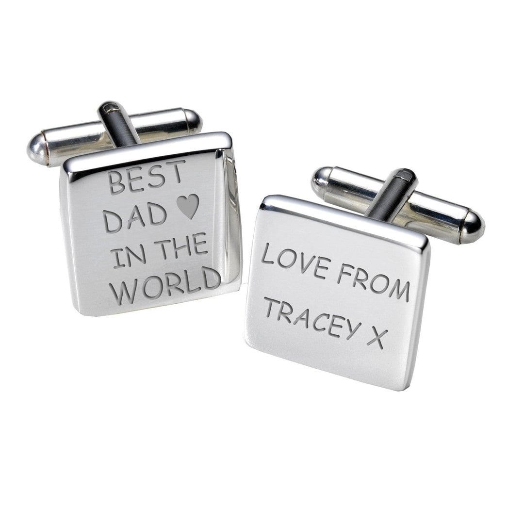 Cufflink Man Cufflinks - Personalised Best Dad in the World + Personalised Message Cufflinks