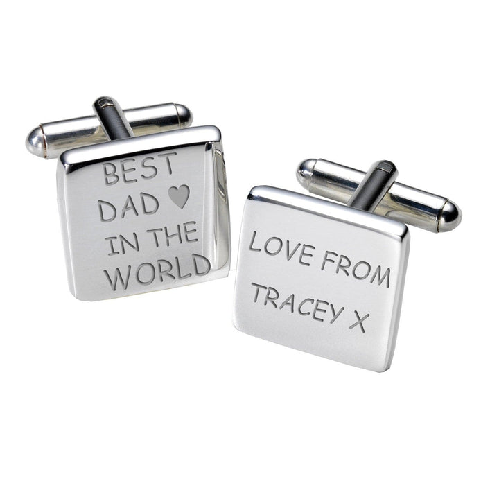 Cufflink Man Cufflinks - Personalised Best Dad in the World + Personalised Message Cufflinks
