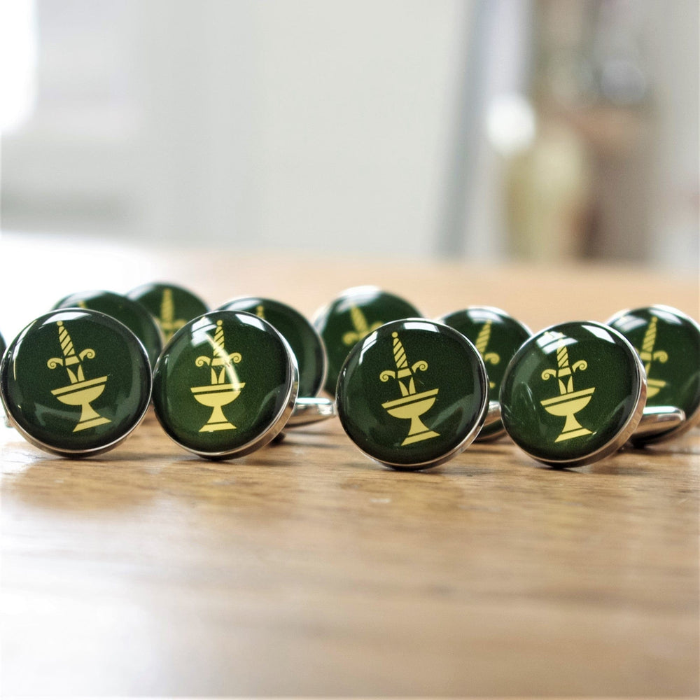Cufflink Man Cufflinks - Personalised Company Logo Cufflinks with Silver Finish (Square or Round)