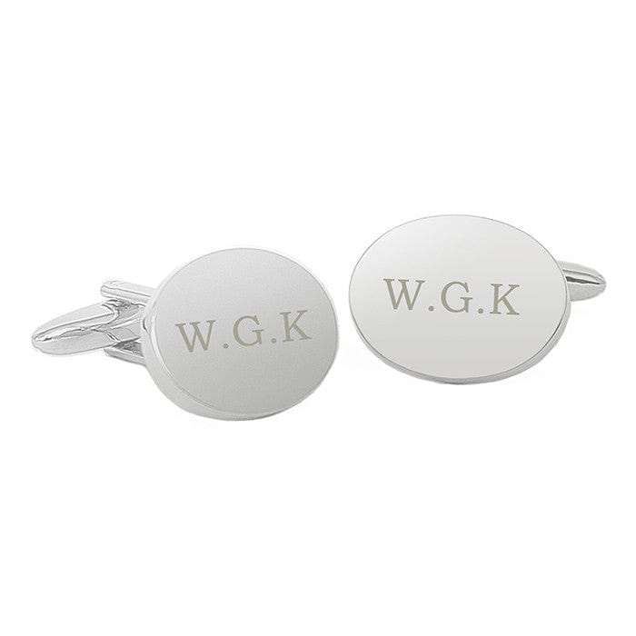 cufflink man Cufflinks - Personalised Oval Cufflinks Personalised - Brushed Finish