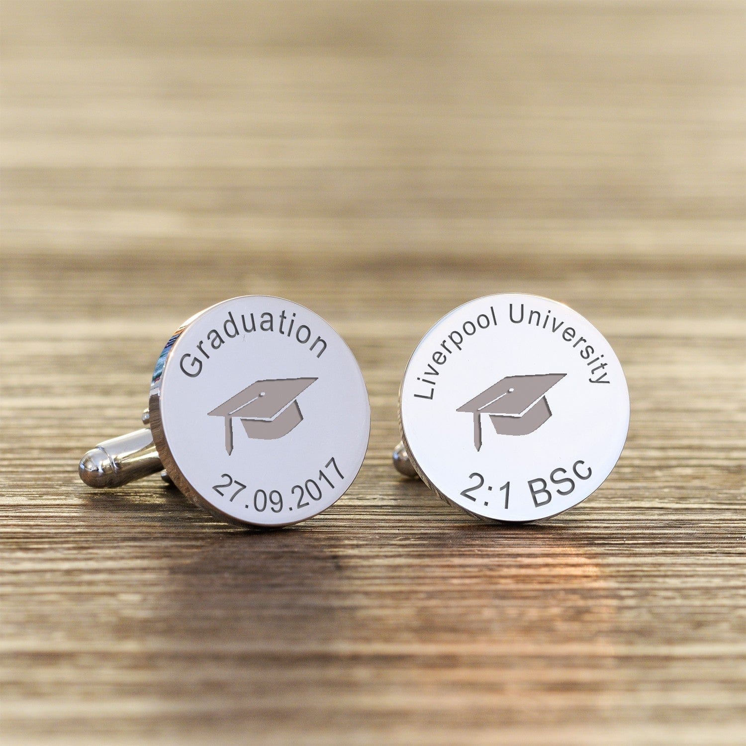 University Degree - Engraved Graduation Cufflinks