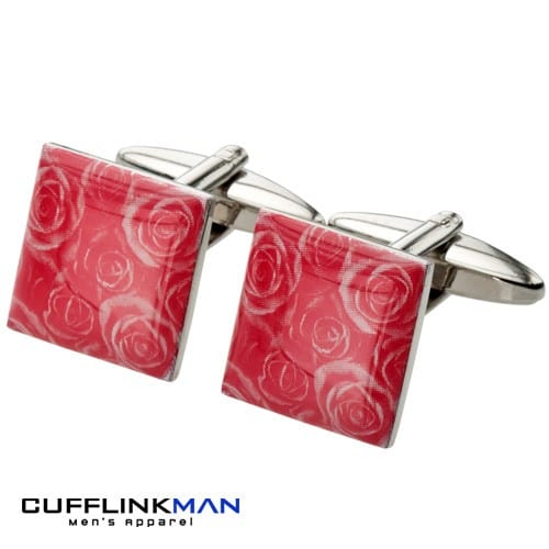 Cufflink Man Cufflinks Pink Passion Rose Cufflinks