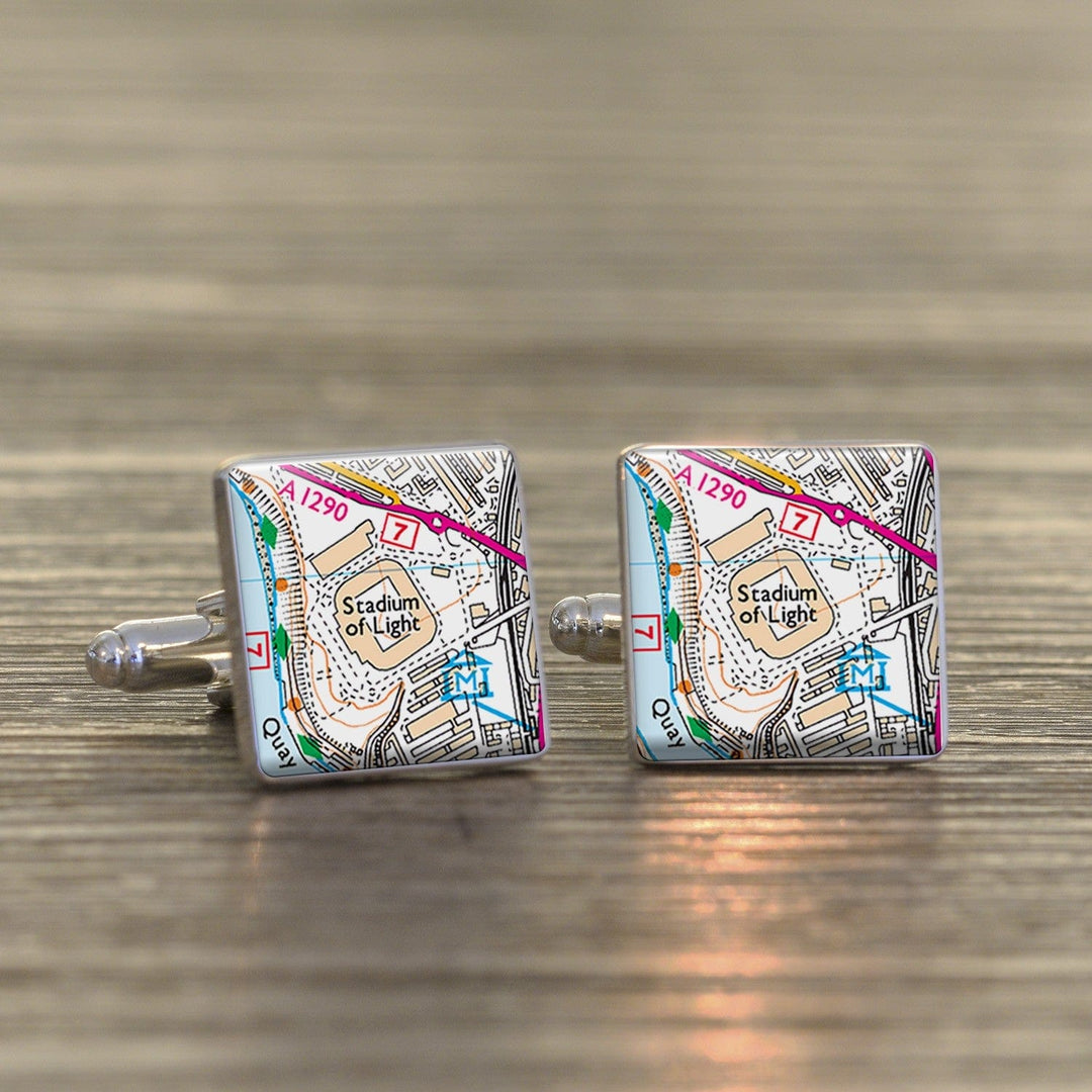 Cufflink Man Cufflinks Sunderland Football Cufflinks Stadium Of Light Map Cufflinks