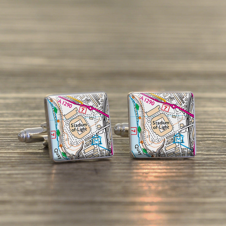 Cufflink Man Cufflinks Sunderland Football Cufflinks Stadium Of Light Map Cufflinks