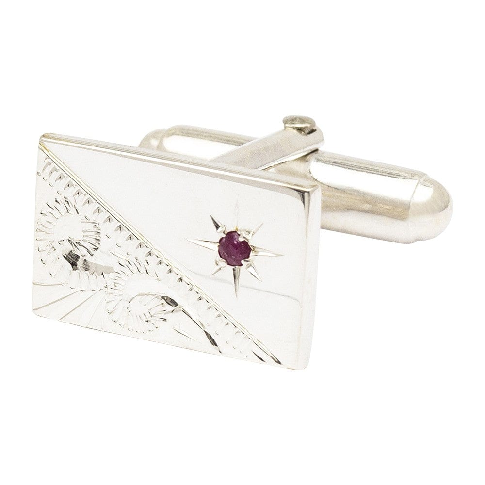 Esquire By Cufflinkman Cufflinks Sterling Silver Ruby Cufflinks